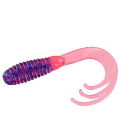 Silicone Big Bite Baits Triple Tip Grub 2" 10pc #Electric Blue Firetail