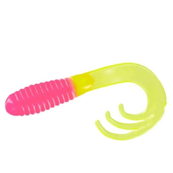 Силікон Big Bite Baits Triple Tip Grub 2" 10pc #Bubblegum Chart