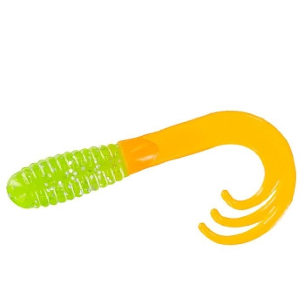 Silicone Big Bite Baits Triple Tip Grub 2" 10pc #Chart Shine Org Tail