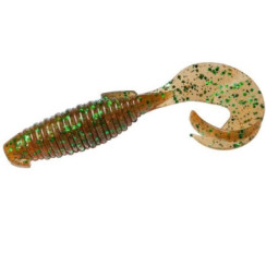 Keitech Flapper Grub Silicone 4" (7 pcs/pack) color: ea#02 peach green flk.