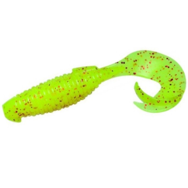Keitech Silicone Flapper Grub 4" (7 pcs/pack) c:pal#01 chartreuseredflake
