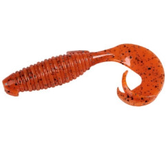 Keitech Flapper Grub Silicone 4" (7 pcs/pack) color: ea#13 spicy mustard/blue