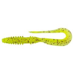 Keitech Mad Wag Slim 4.5" Silicone (9 pcs/pack) ts:pal#01 chartreuseredflake