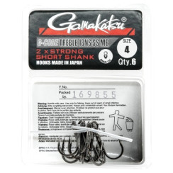 Гачок Gamakatsu потрійний Treble 18NS SS ME Black #4 6шт
