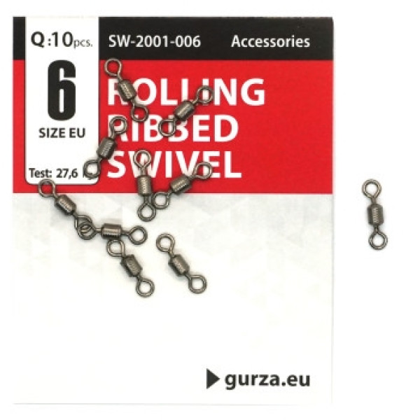 Вертлюг Gurza Rolling Ribbed Swivel BN #6 10pc