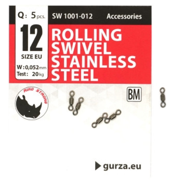 Вертлюг Gurza Rolling Swivel Stainless Steel BN #12 test 20kg 5pc