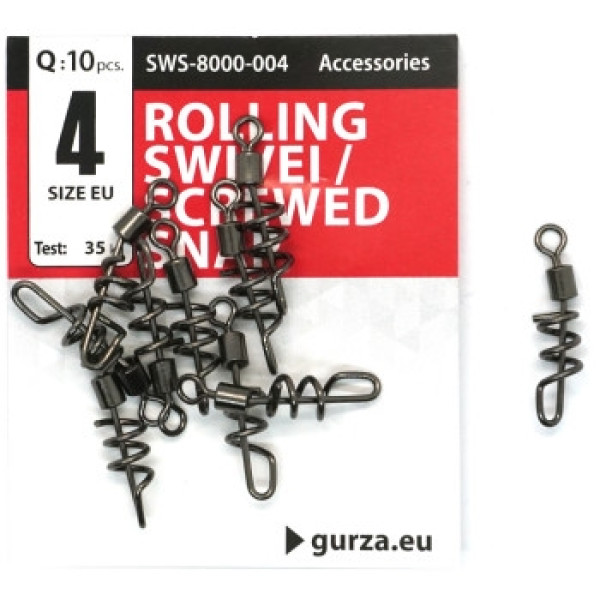 Gurza Rolling Swivel Snap/Screwed Snap BN #4 10pcs