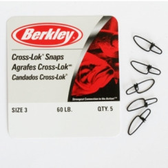 Berkley McMahon Cross-Lok Snap #3 60lb 5pc Black