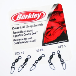 Застёжка с вертлюжком Berkley Mc Mahon Cross-Lok Snap/Swivels 010 40lb 5шт Black