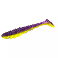 Silicone Big Bite Baits Pro Swimmer 3.8" 6pc #Purple Glitter/Opaque Chart