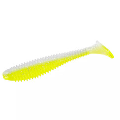 Silicone Big Bite Baits Pro Swimmer 3.8" 6pc #White Ice/Chartreuse
