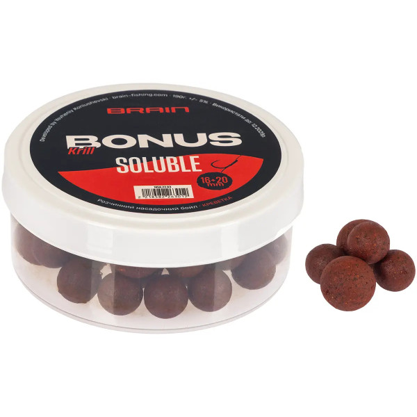 Бойли розчинні Brain Bonus Krill (креветка) 16+20мм 190g