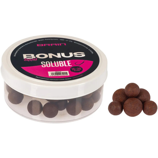 Brain Bonus Squid Soluble Boilies (Squid) 16+20mm 190g