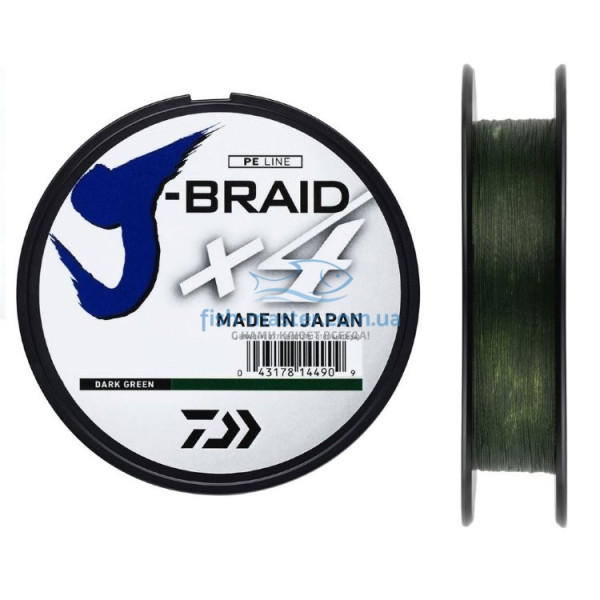 Шнур Daiwa J-Braid X4E 0,29мм 270м Dark Green