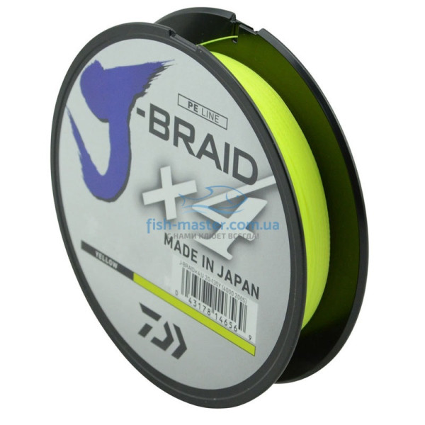Шнур Daiwa J-Braid X4E 0,33mm 270m yellow