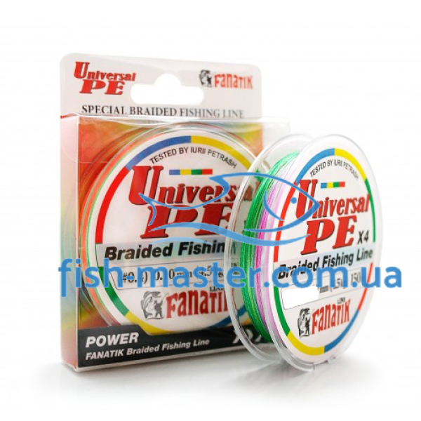 Шнур FANATIK Universal PE X4 150м #0.8/0.14м 6.8kg Varicoloured