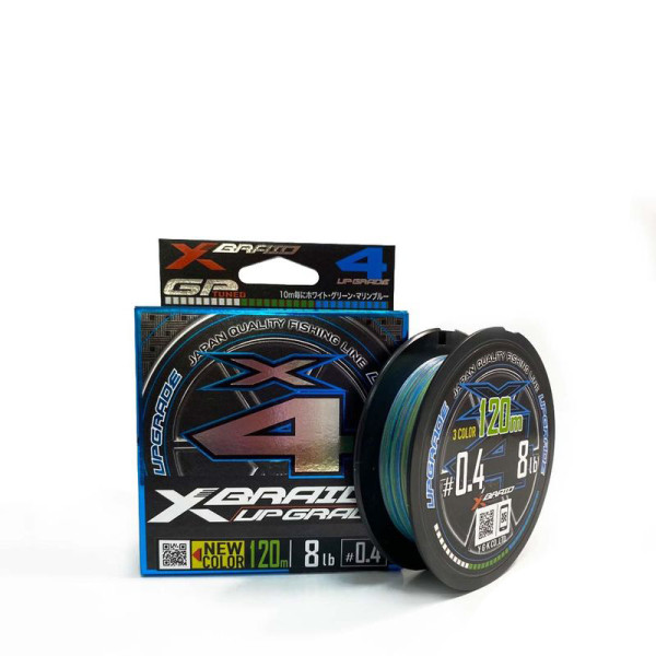 Шнур плетеный YGK X-Braid Upgrade 3C X4 120m 0.4 (8lb / 3.63kg)