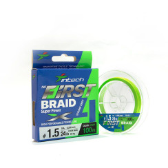 Cord Intech First Braid X4 100m #0.3/0.09mm 6lb/2.72kg Green