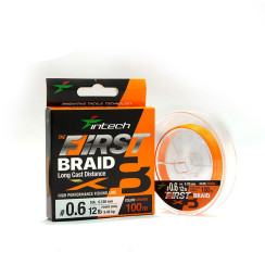 Cord Intech First Braid X8 100m #0.8/0.148mm 14lb/6.36kg Orange
