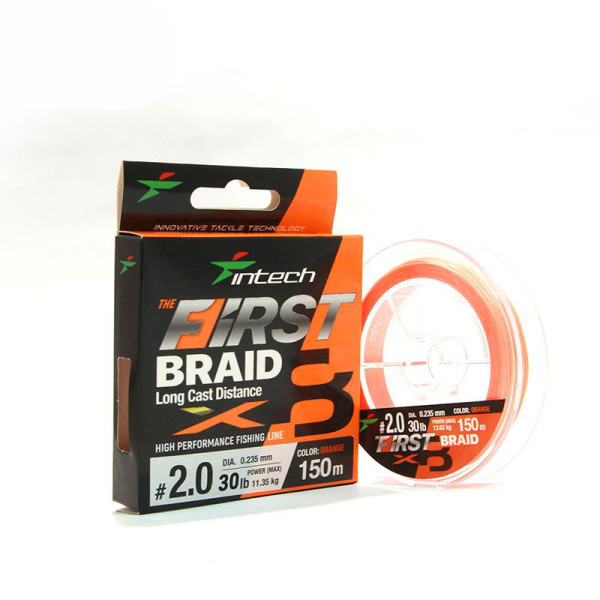 Cord Intech First Braid X8 150m #1.5/0.205mm 26lb/11.80kg Orange