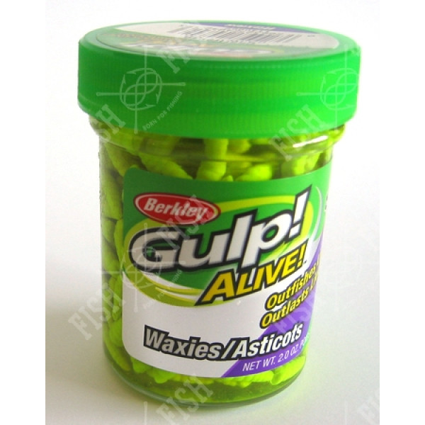  Личинка Berkley Gulp! Waxies Chartreuse 1 см