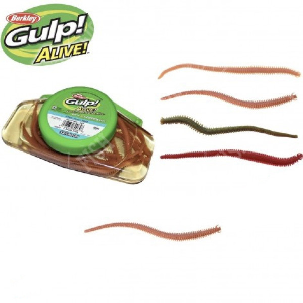 GULP! ALIVE! SANDWORM BROWN FLECK 6"/15CM 14 ST.