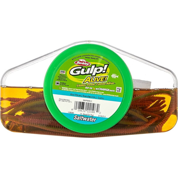GULP! ALIVE! SANDWORM CAMO 6"/15CM 14 ST.