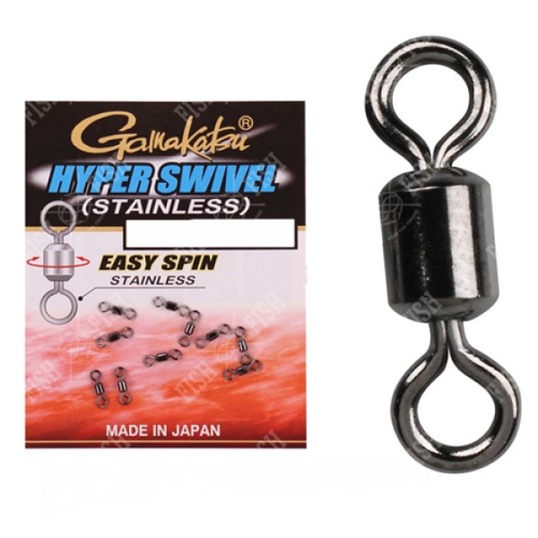 Swivel Gamakatsu Hyper Swivel No. 6 47kg (8pcs/pack) c:black