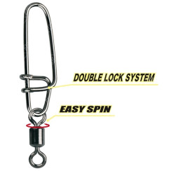 Вертлюжок с застежкой Gamakatsu Hyper Strong Snap With Hyper Swivel №2 32kg (4шт/уп) ц:black