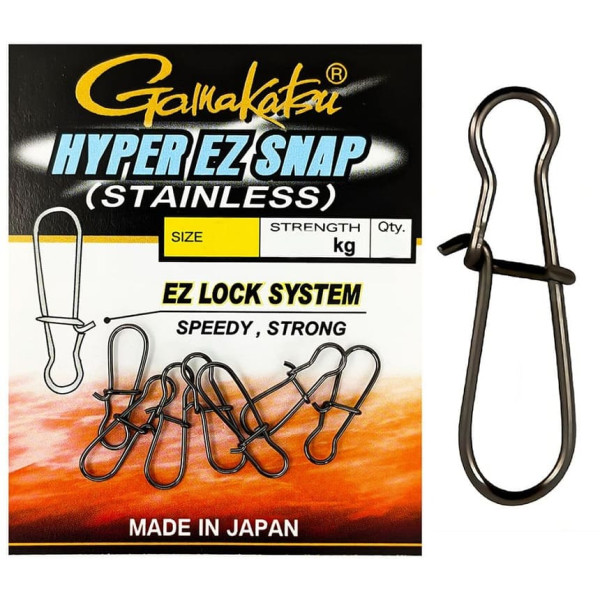 Gamakatsu Hyper EZ Snap No. 6 65kg (5 pcs/pack) color: black