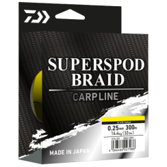 Шнур Daiwa Superspod Braid 300m Hi-Vis Yellow 14.4kg 0.25mm