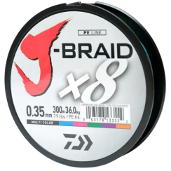 Шнур Daiwa J-Braid X8 0,35mm-300м MULTI COLOR