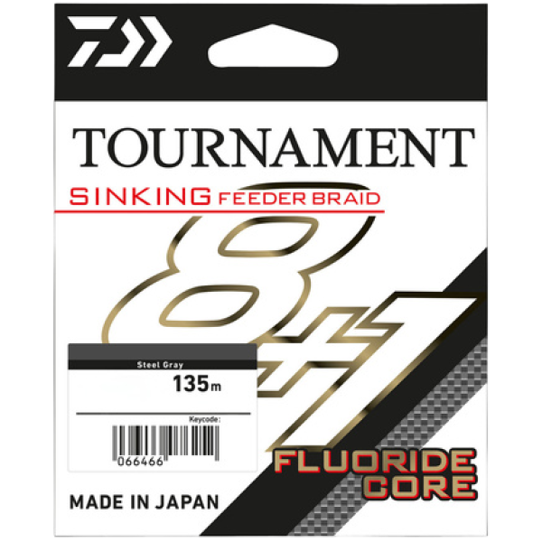 Шнур Daiwa Tournament Sinking Feeder Braid 8+1 135m Steel Grey 9.4kg 0.12mm