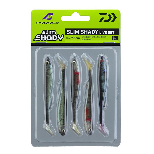 Силикон Daiwa Prorex Real Slim Shady Live Set 75mm 3.3g 5pcs #Live Set