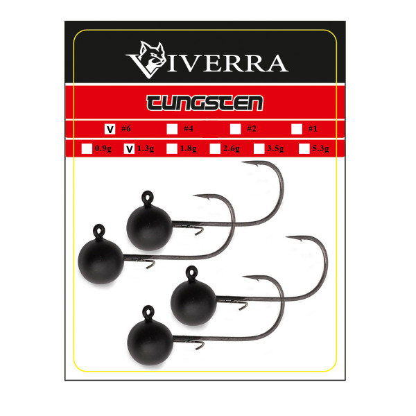 Viverra 2.7g Tungsten Jig Head #6 Black