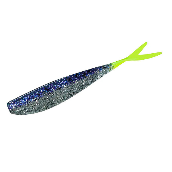 Силікон Lunker City Fat Fin-S Fish 3.5" #281 Purple Ice / Chartreuse Tail 8шт.