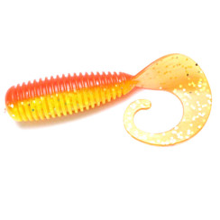 Silicone Lunker City Monkey Grub 8/BG 4" #143 Atomic Chicken