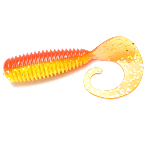 Silicone Lunker City Monkey Grub 8/BG 4" #143 Atomic Chicken