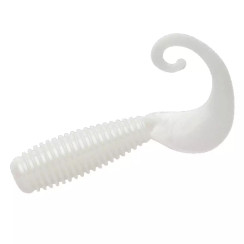 Silicone Lunker City Monkey Grub 7" 4/bag #068 White Satin