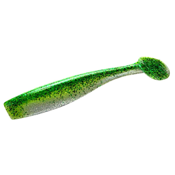 Silicone Lunker City Shaker 8/BG 4.5" #79 Green Shad Flash