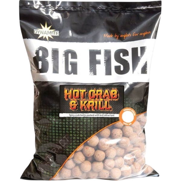 Бойли Dynamite Baits Hot Crab & Krill 20mm Boilie 1kg
