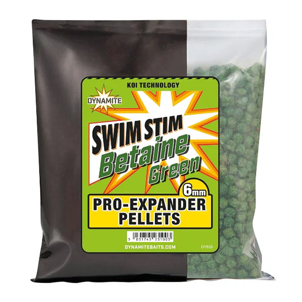 Pellets Dynamite Baits Swim Stim Pro-Expander Pellets Betaine Green 6mm 300g