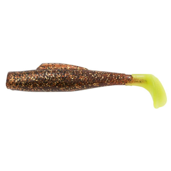 Z-Man Minnowz 3" Floating Silicone 6-Pack #Rootbeer/Chartreuse Tail