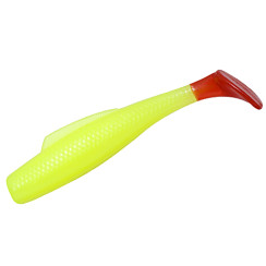 Z-Man Minnowz 3" Floating Silicone Lures, 6 Pack, #Chartreuse/Red Tail