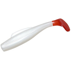 Z-Man Minnowz 3" Floating Silicone Lures, 6 Pack, White Pearl/Red Tail