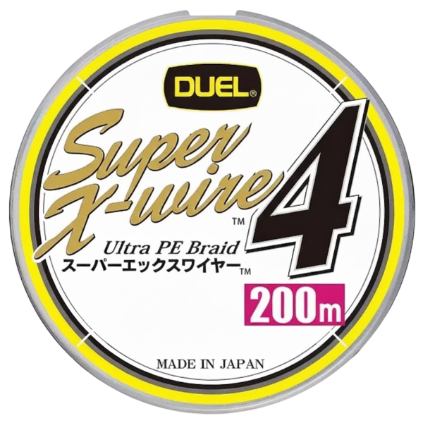 Cord Duel Super X-Wire 4 200m 0.13mm 5.4kg 5Color Yellow Marking #0.6