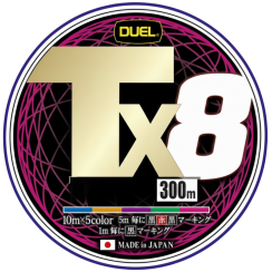 Шнур Duel Tx8 300m 5Color 37.6kg 0.38mm #5.0