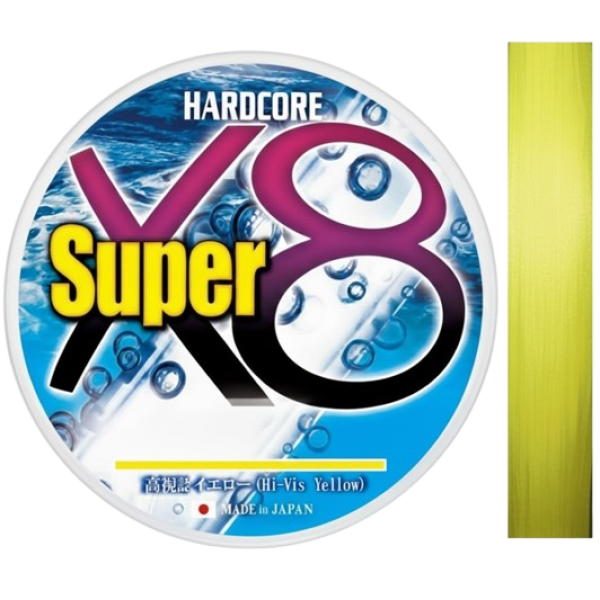 Cord Duel Hardcore Super X8 150m Hi-Vis Yellow 5.8kg 0.13mm #0.6
