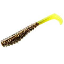 Z-Man Swimmin' Trout Trick 3.5" Floating Silicone Tail (6 pcs) #Rootbeer/Chartreuse Tail