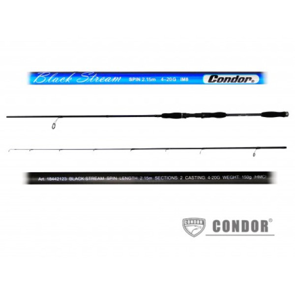 Спінінг штекерний Condor Black Stream, 2,15м, 4-20g, карбон М8